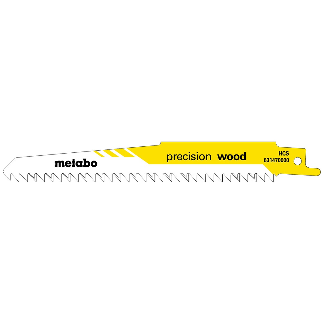 Metabo 5 Säbelsägeblätter precision wood 150 x 1,25 mm, HCS, 4,0 mm/ 6 TPI