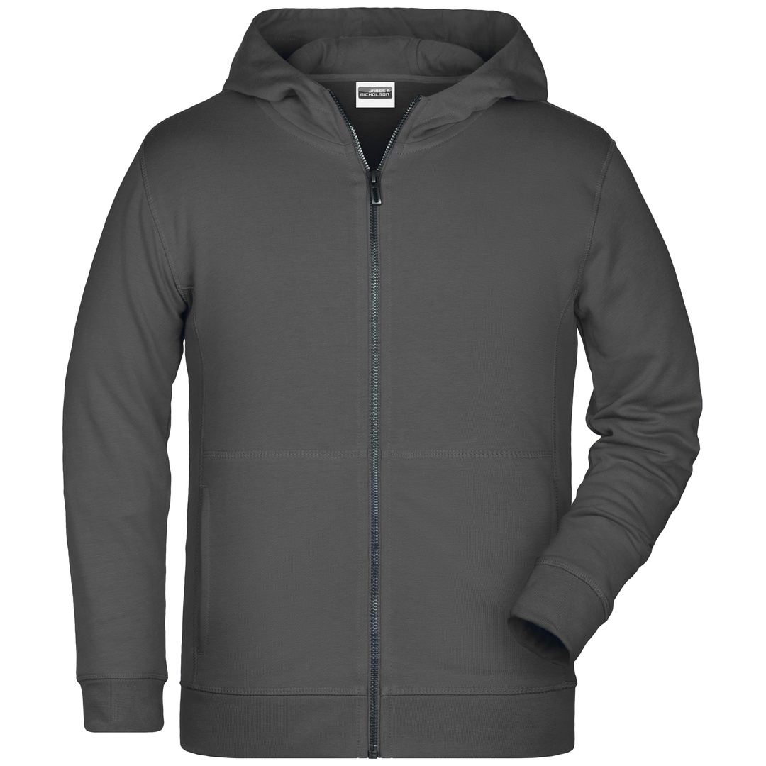 James & Nicholson Kinder-Sweatjacke mit Kapuze 8026K Gr. L graphit