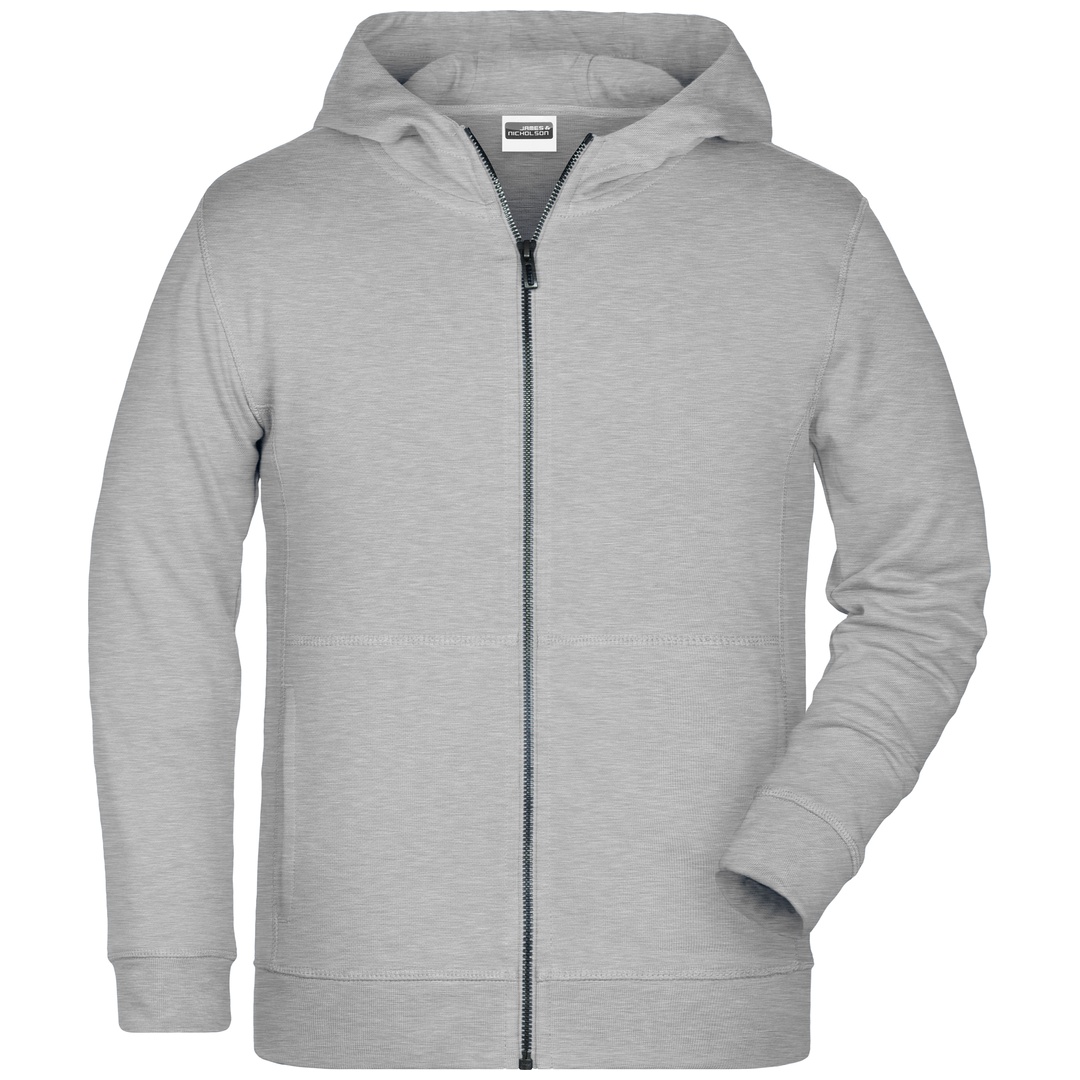 James & Nicholson Kinder-Sweatjacke mit Kapuze 8026K Gr. 2XL grey-heather