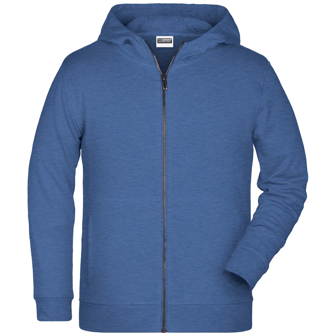 James & Nicholson Kinder-Sweatjacke mit Kapuze 8026K Gr. XS light-denim-melange