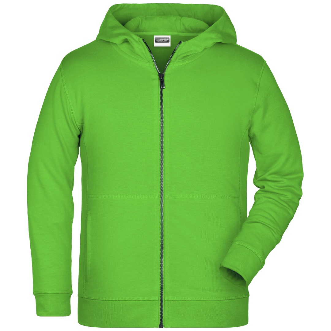 James & Nicholson Kinder-Sweatjacke mit Kapuze 8026K Gr. XL lime-green