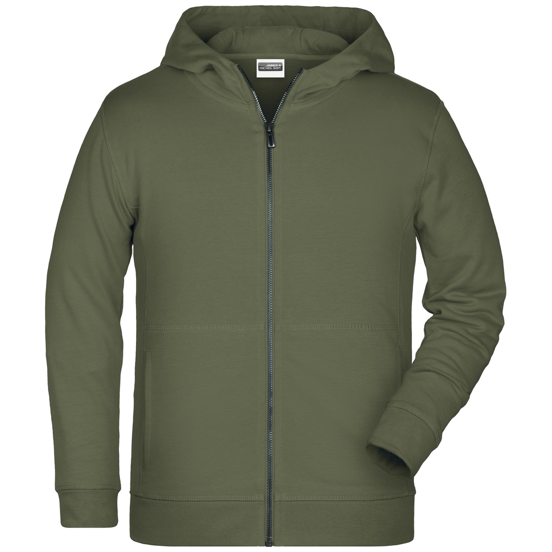 James & Nicholson Kinder-Sweatjacke mit Kapuze 8026K Gr. XS olive
