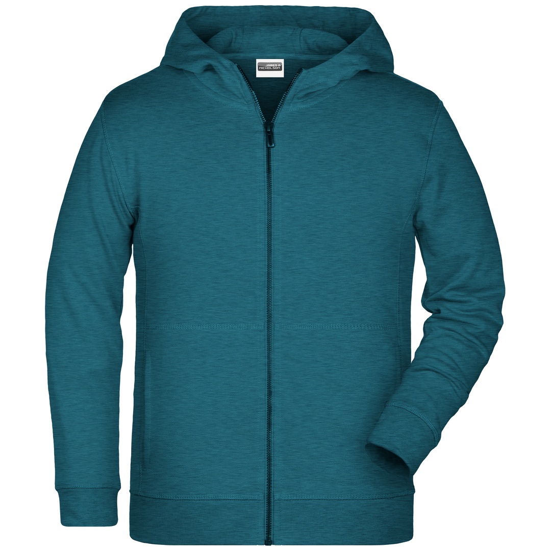 James & Nicholson Kinder-Sweatjacke mit Kapuze 8026K Gr. S petrol-melange