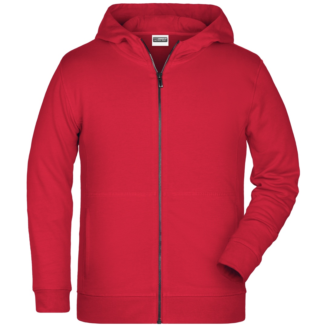 James & Nicholson Kinder-Sweatjacke mit Kapuze 8026K Gr. M rot