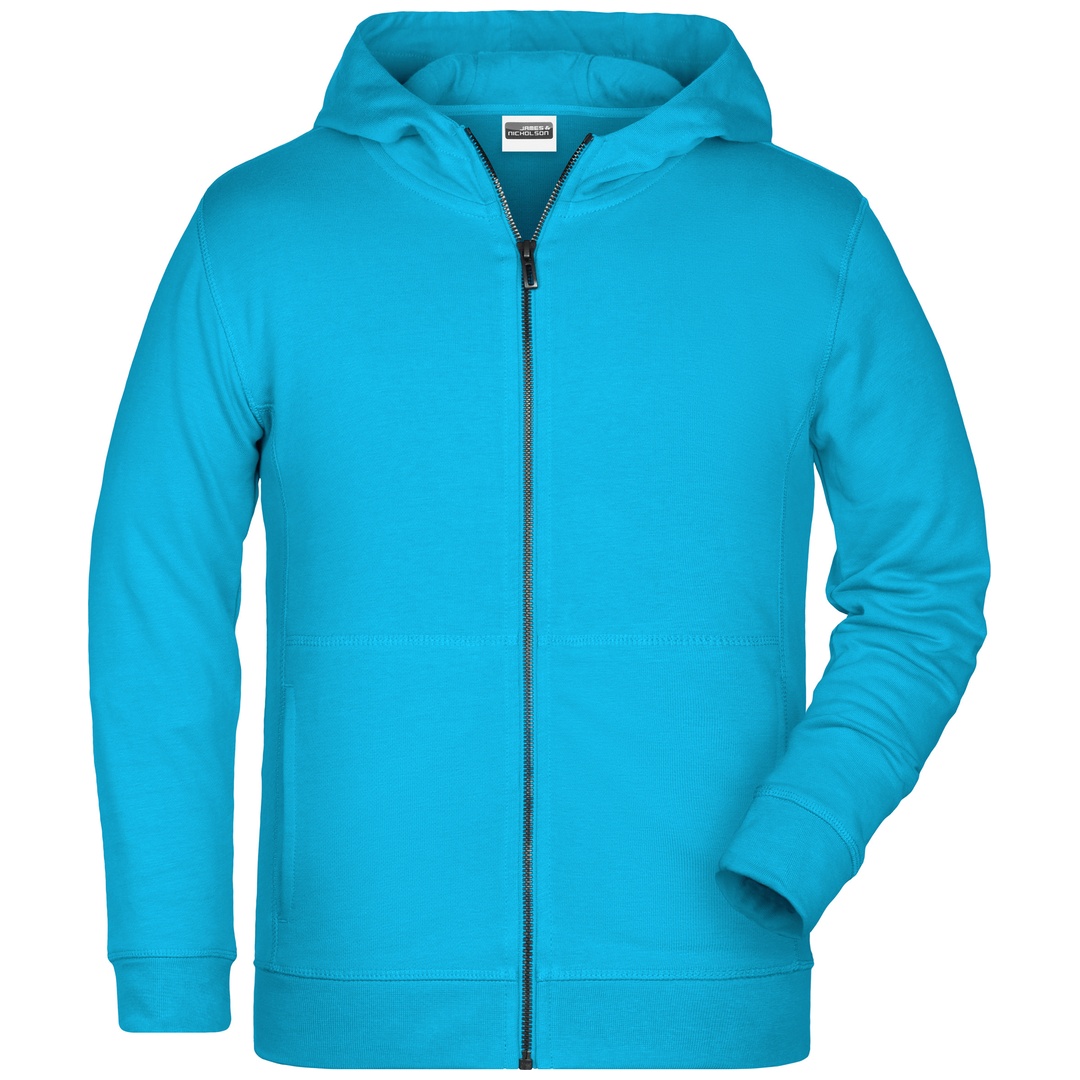 James & Nicholson Kinder-Sweatjacke mit Kapuze 8026K Gr. S turquoise