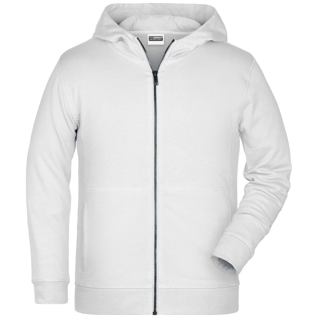 James & Nicholson Kinder-Sweatjacke mit Kapuze 8026K Gr. XS white