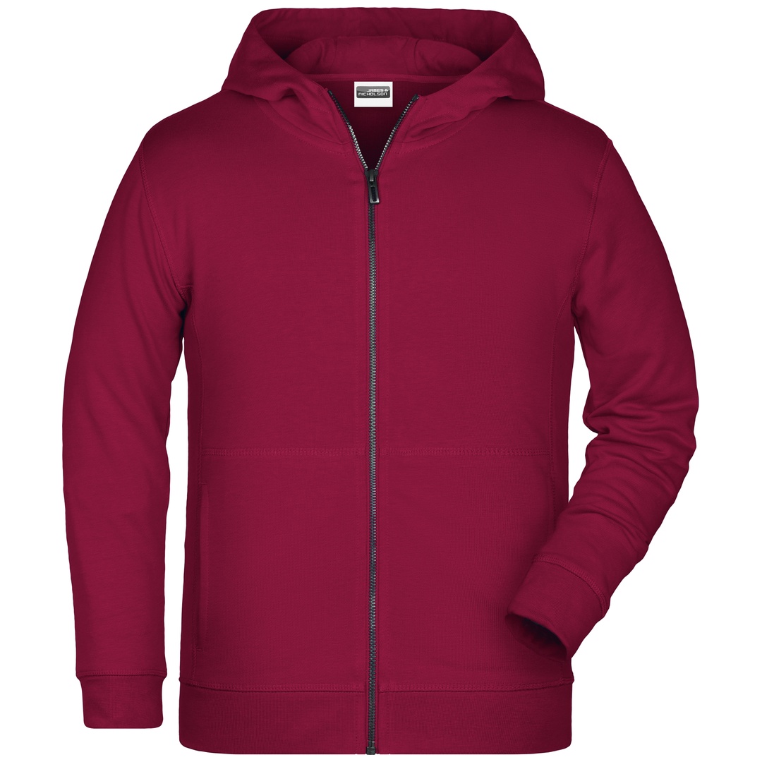 James & Nicholson Kinder-Sweatjacke mit Kapuze 8026K Gr. M wine