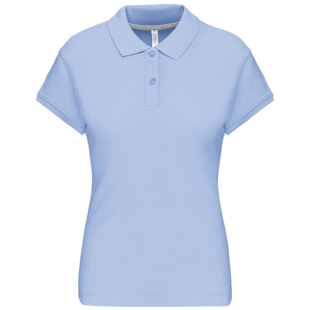 Kariban Cotton Classics-20.K242 Damen Piqué Polo Gr. L sky blue