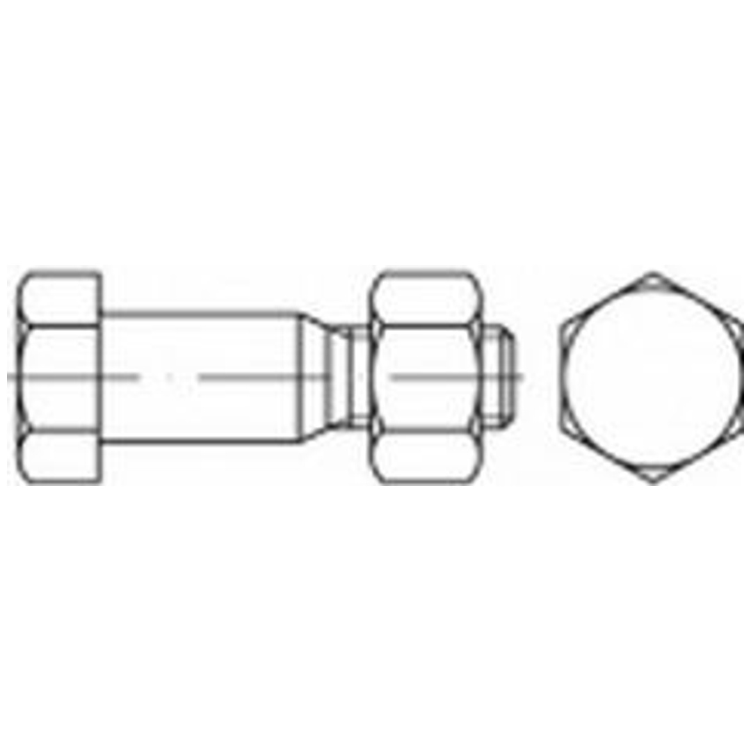 Reidl DIN 7968 Sechskant-Paßschrauben mit Mutter 16x45mm Stahl 5.6 verzinkt
