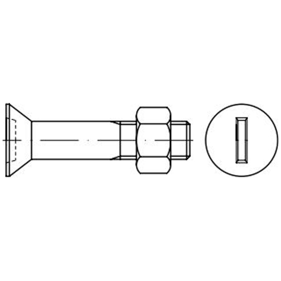 DIN-7969-Senkschrauben-mit-Schlitz-fuer-Stahlkonstruktionen-mit-Mutter