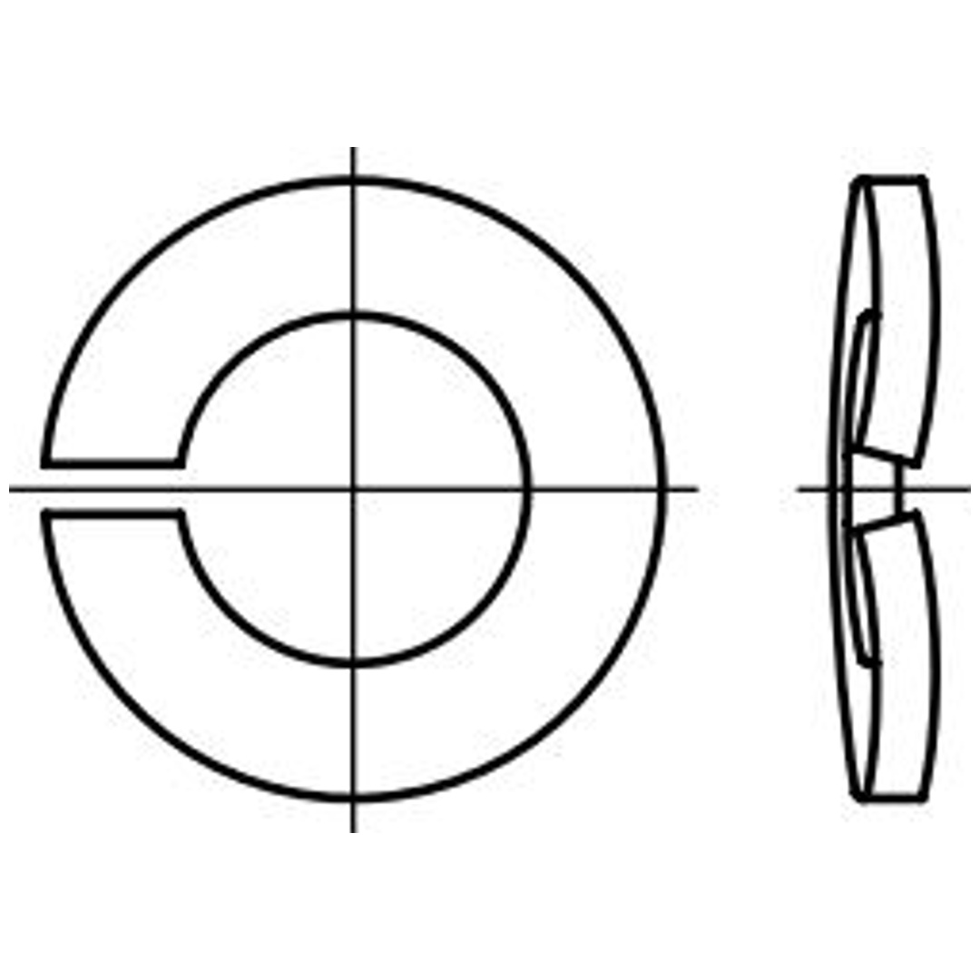 Reidl DIN 128 Federringe Form A, 20 (20,2x33,6x3,2), gewölbt, Stahl mechanisch verzinkt gelb