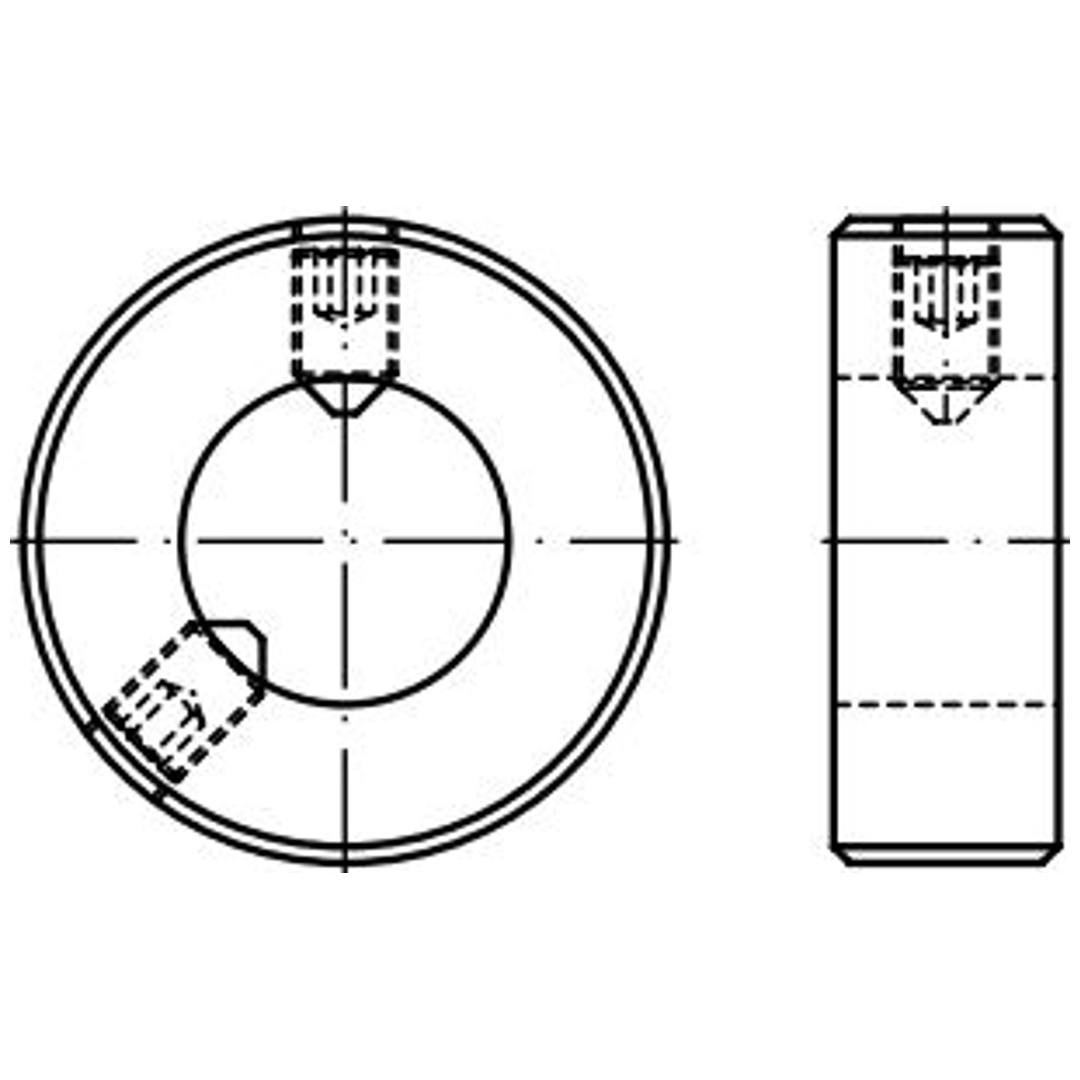 Reidl DIN 703 Stellring 60 x 100 x 28 schwere Reihe mit 1 Gewindestift mit Schlitz Stahl blank