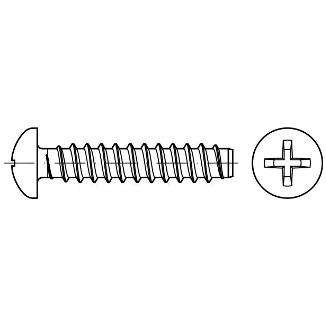 Reidl DIN 7981 Linsenkopf-Blechschrauben Kreuzschlitz Phillips Form F 2,9 x 9,5 A2 blank