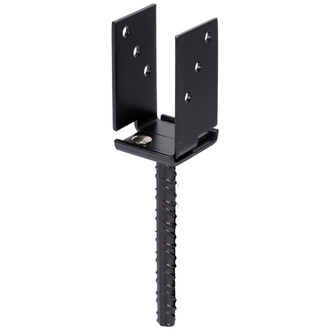 ALBERTS U-Pfostenträger, breitenverstellbar 71 - 131 mm, verzinkt, schwarz, z.Einbetonieren