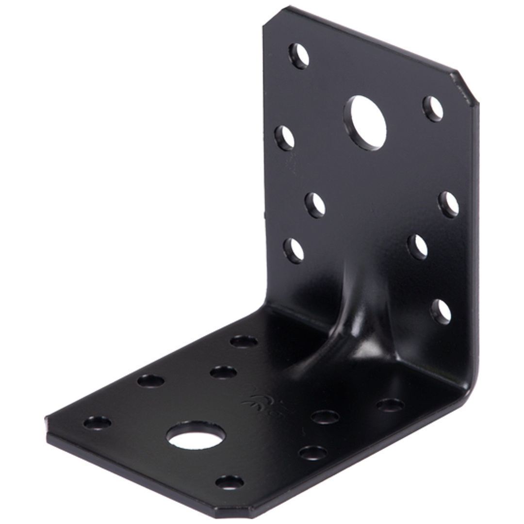 ALBERTS Schwerlast-Winkelverbinder mit Sicke, verzinkt, schwarz, TxHxB 70x70x55 mm