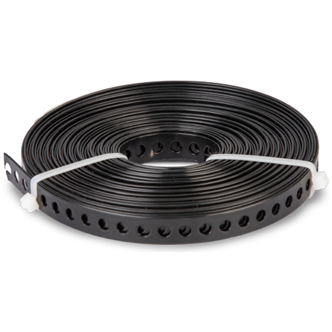 ALBERTS Lochband, verzinkt, schwarz, Breite 12 mm, Länge 10 m
