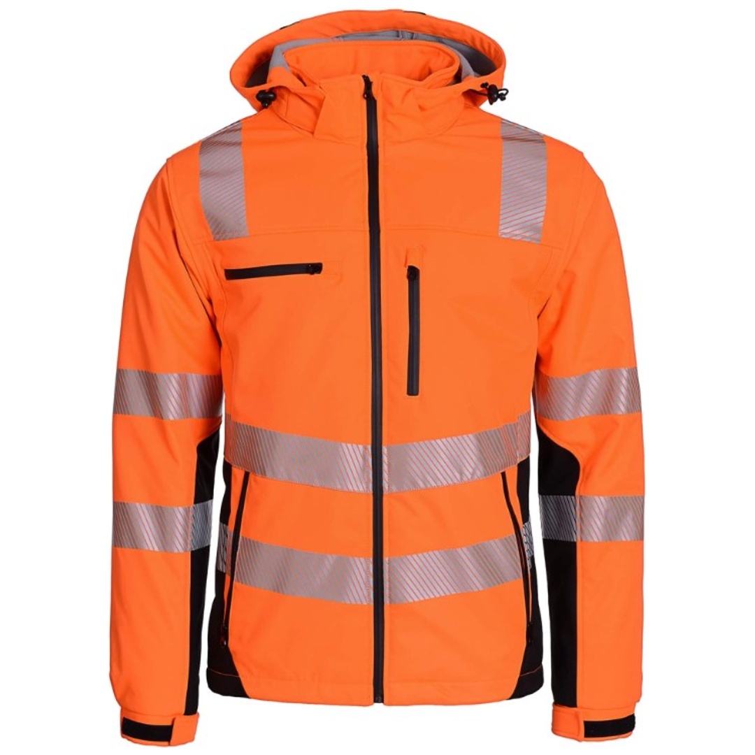 Asatex Prevent Trendline Warnschutz-Softshelljacke PTW-SP Gr. M orange/schwarz