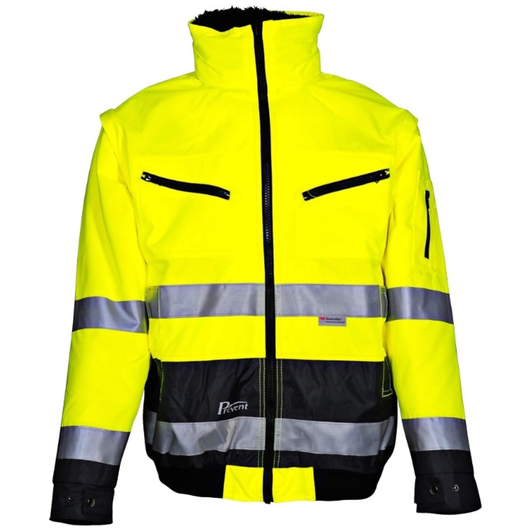 Asatex Prevent Warnschutz-Pilotenjacke 174 Gr. M gelb/anthrazit