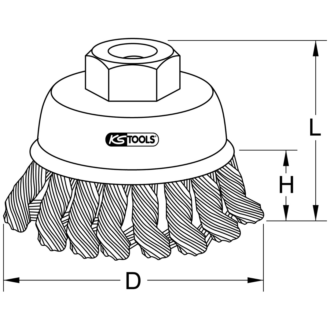 KS Tools Stahldrahttopfbürste 0,5 mm, Ø 80 mm