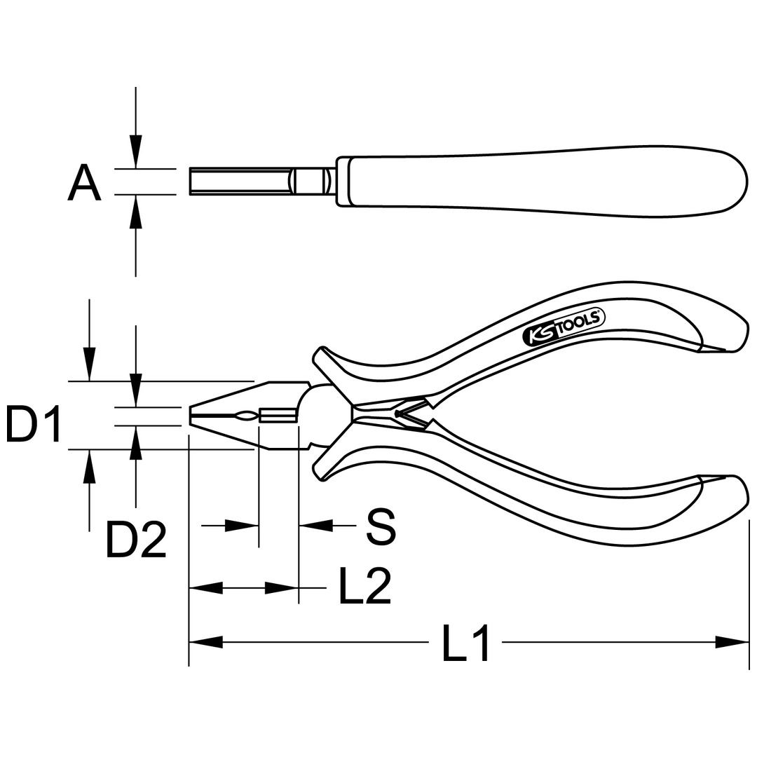 KS Tools Feinmechanik-Kombinationszange, 120 mm