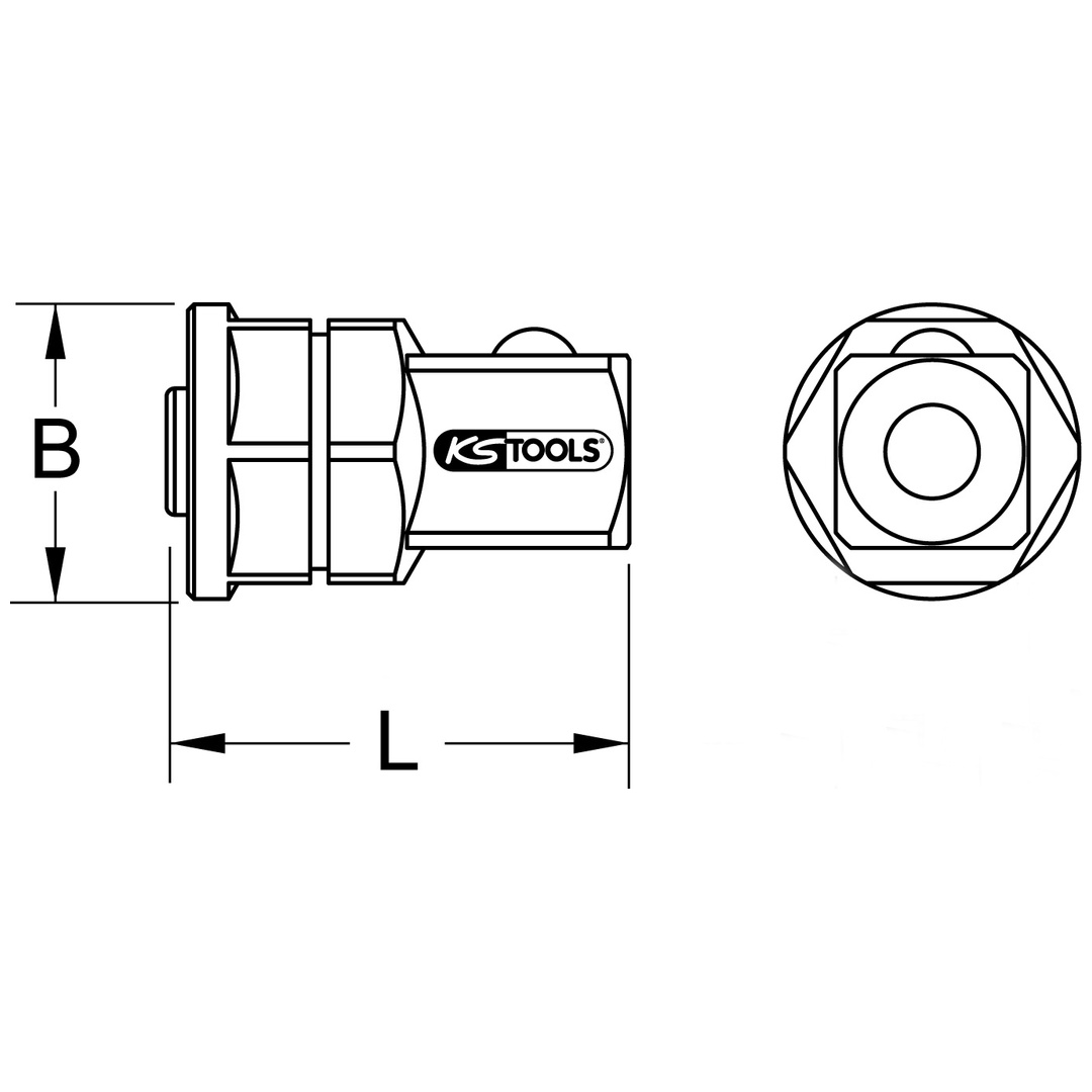 KS Tools GEARplus Stecknuss-Adapter, 3/8x1/2
