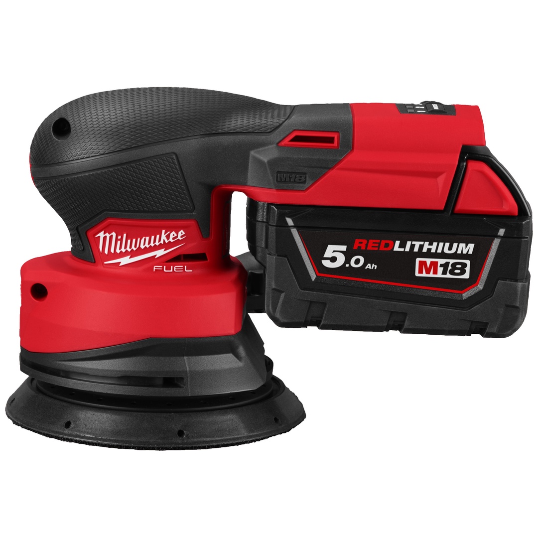 Milwaukee Akku-Exzenterschleifer M18FROS125-502X, incl. 2x Akku 5 Ah, Schnellladegerät, HD-Box