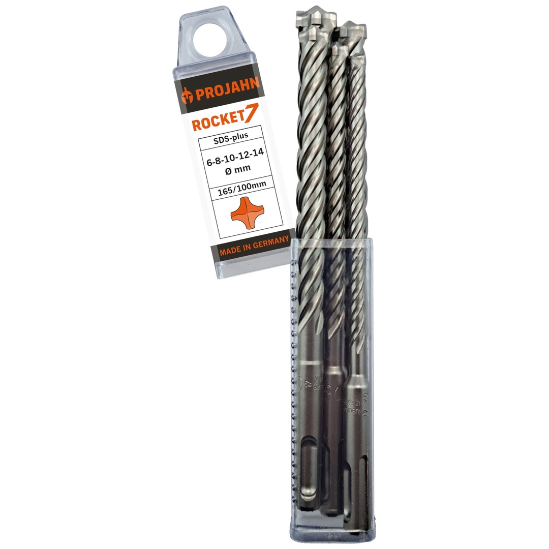 Projahn Hammerbohrer-Set ROCKET 7 SDS-plus Set 5-tlg. Ø 6-8-10-12-14x165 mm