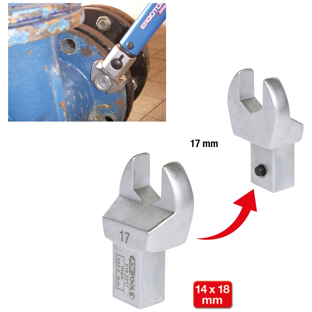 KS Tools 14x18 mm Einsteck-Maulschlüssel, 17 mm