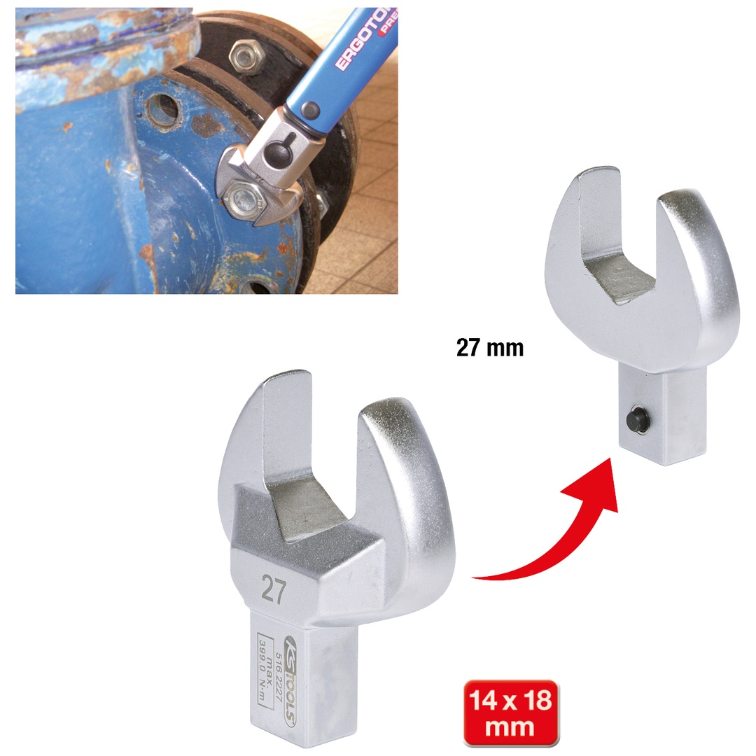 KS Tools 14x18 mm Einsteck-Maulschlüssel, 27 mm