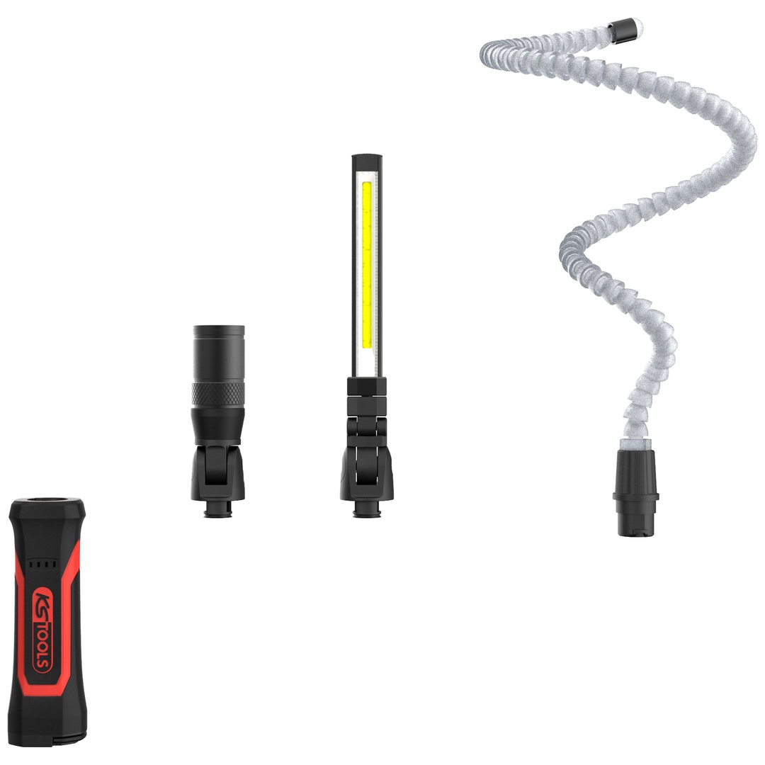 KS Tools eQi UltimateBEAM 3in1 Quick-Lock Arbeitsleuchten-Set, 4-tlg