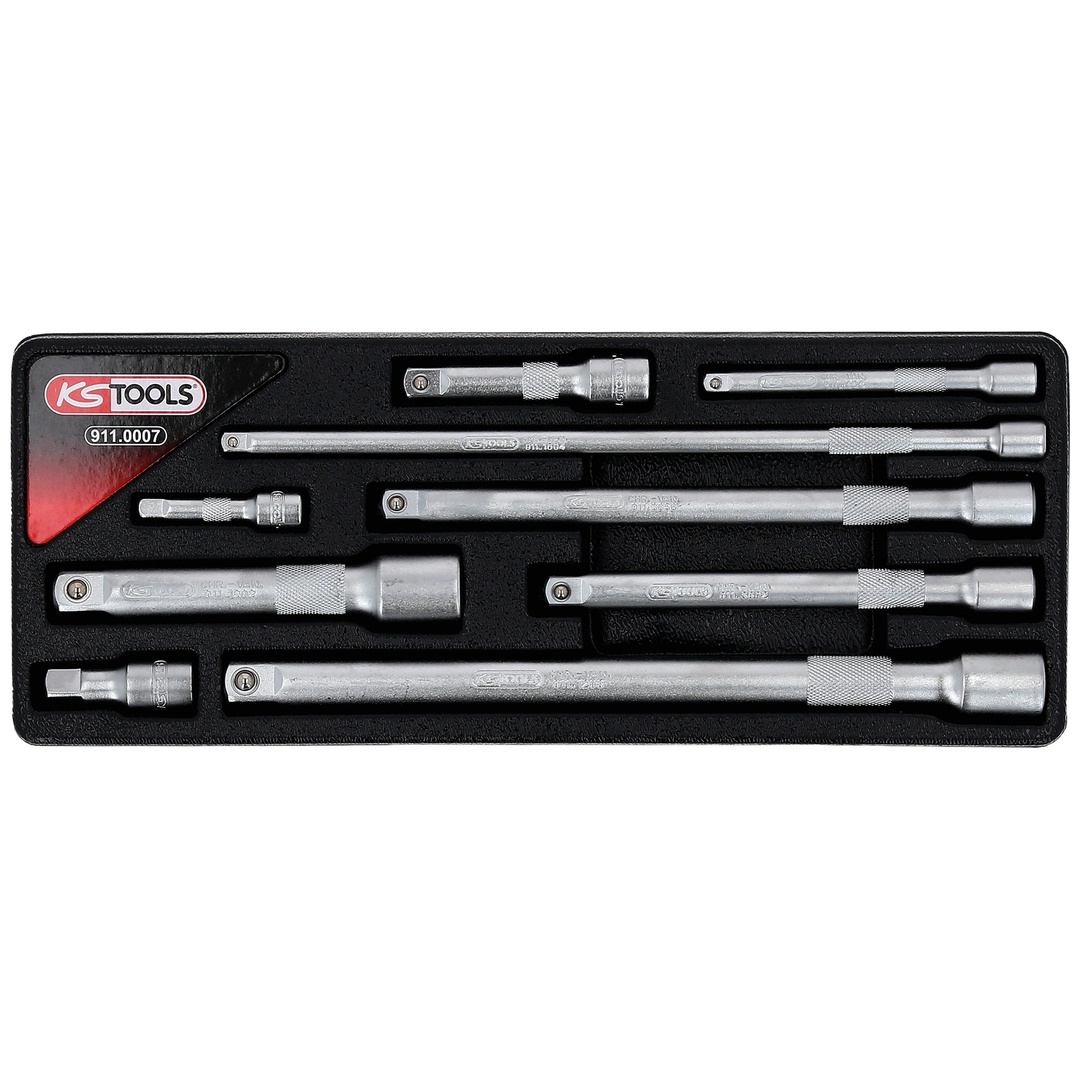 KS Tools 1/4+3/8+1/2 Verlängerungs-Satz, 9-tlg