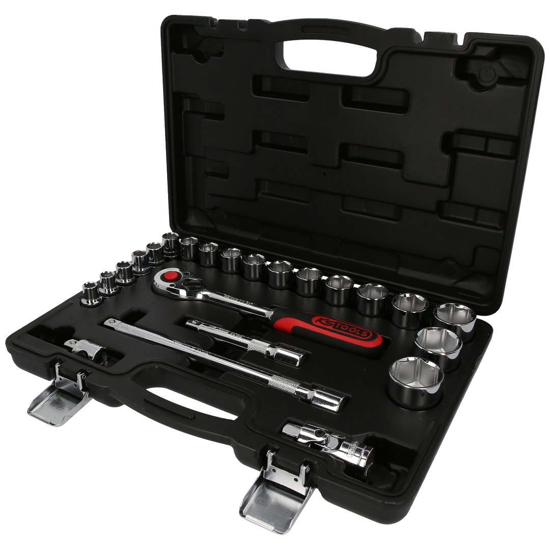 KS Tools 1/2 CHROMEplus Steckschlüssel-Satz, 23-tlg