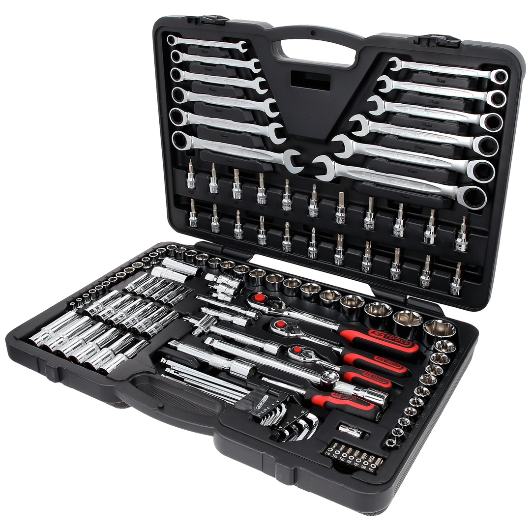 KS Tools 1/4+3/8+1/2 CHROMEplus Steckschlüssel-Satz, 124-tlg