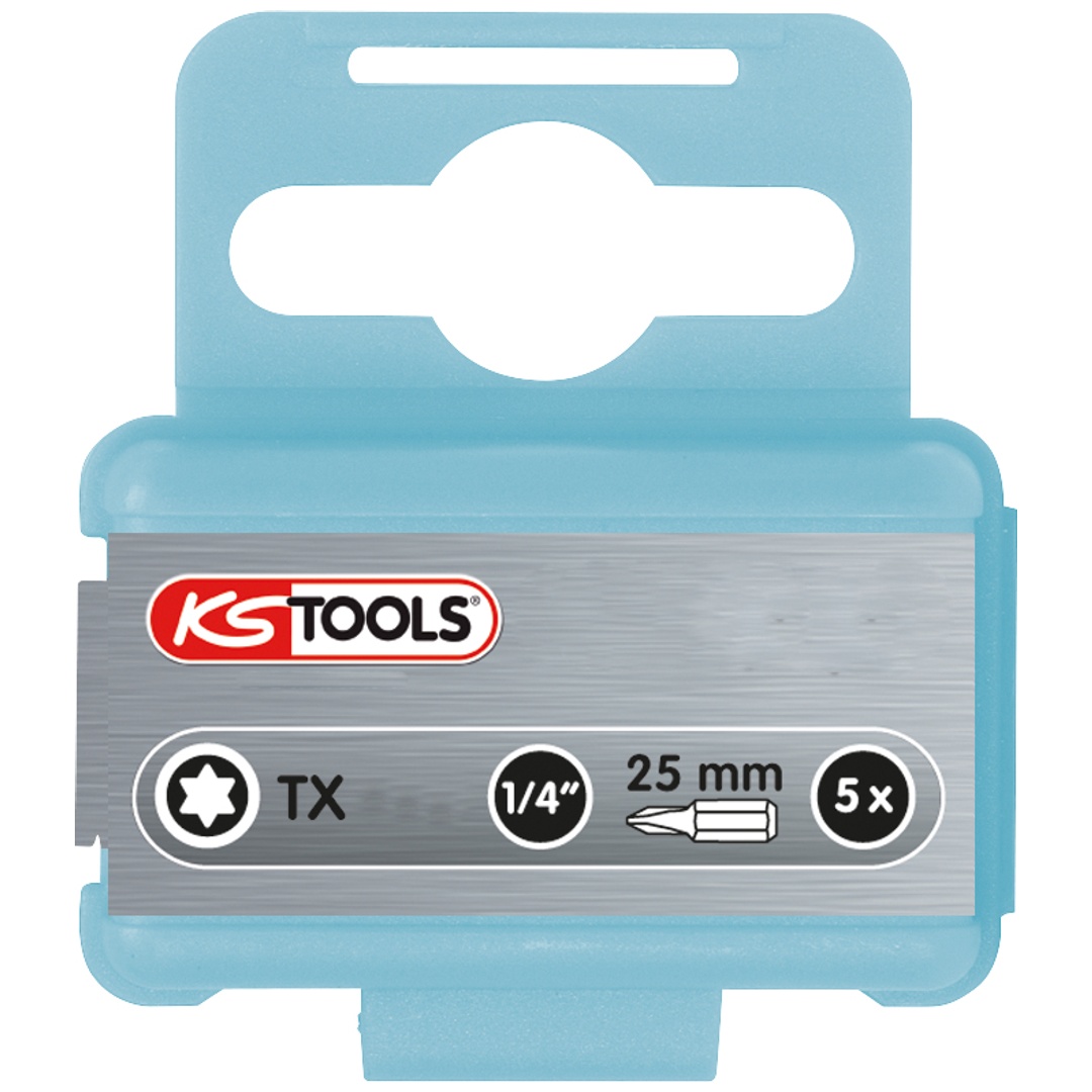 KS Tools 1/4 EDELSTAHL Bit TX, 25 mm, T15, 5er Pack