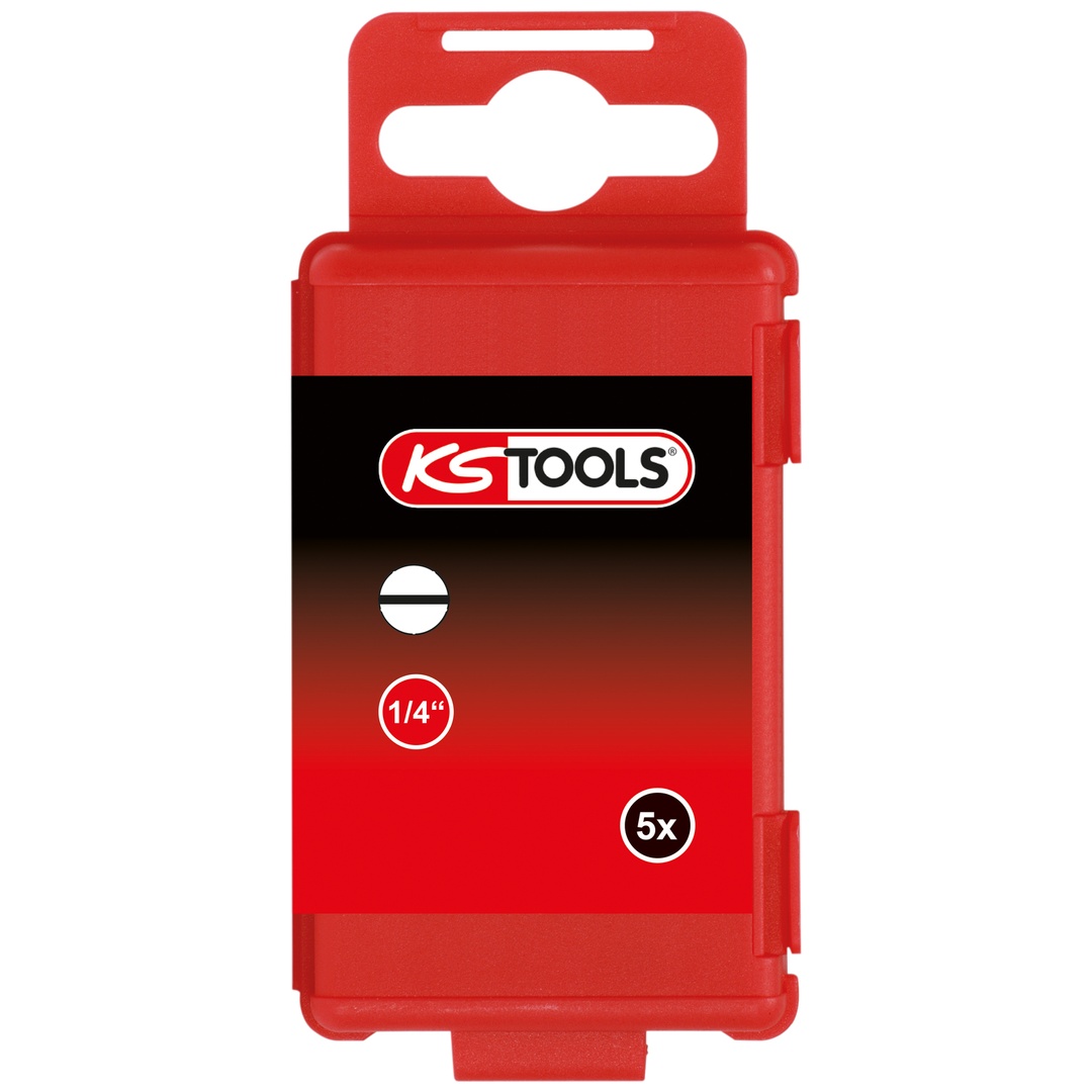 KS Tools 1/4 TORSIONpower Bit Schlitz, 75 mm, 4 mm, 5er Pack