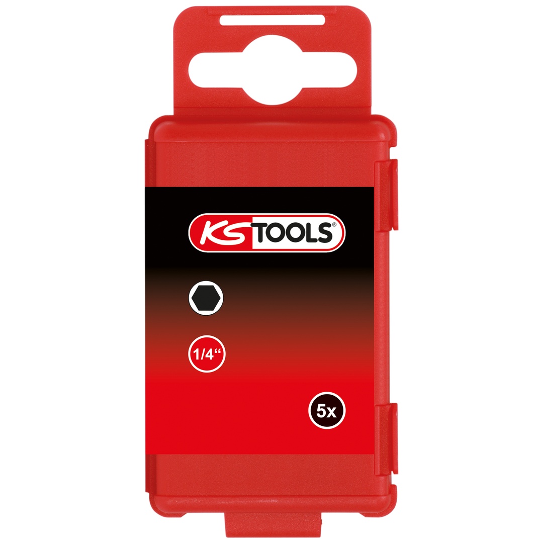 KS Tools 1/4 Bit Innensechskant, 75 mm, 4 mm, 5er Pack