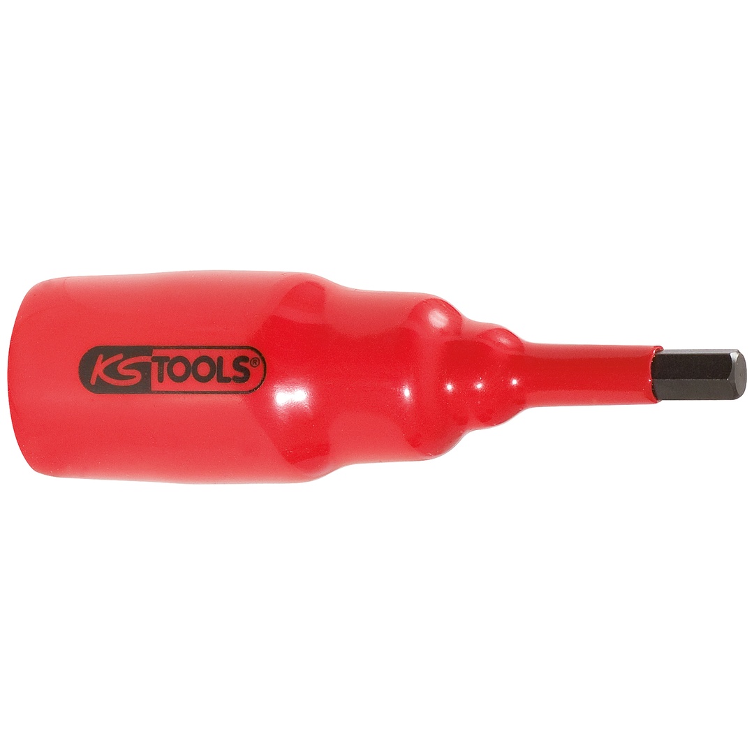 KS Tools 3/8 Bit-Stecknuss mit Schutzisolierung für Innensechskant-Schrauben, kurz, 5 mm