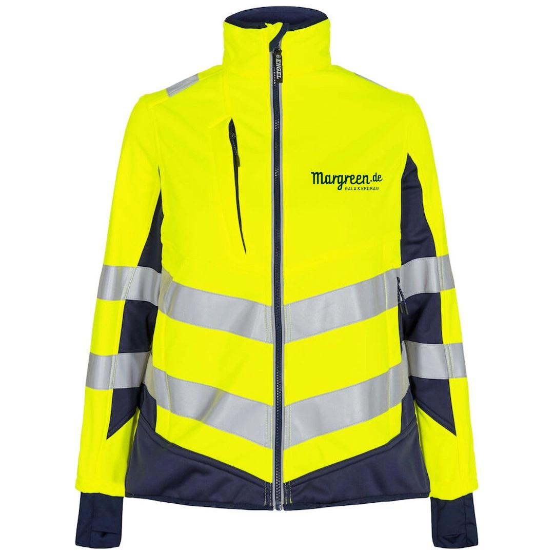Margreen-ENGEL Warnschutz Softshelljacke 1156-237 Gr. 2XL gelb/blue ink mit Brust- und Rückenlogo