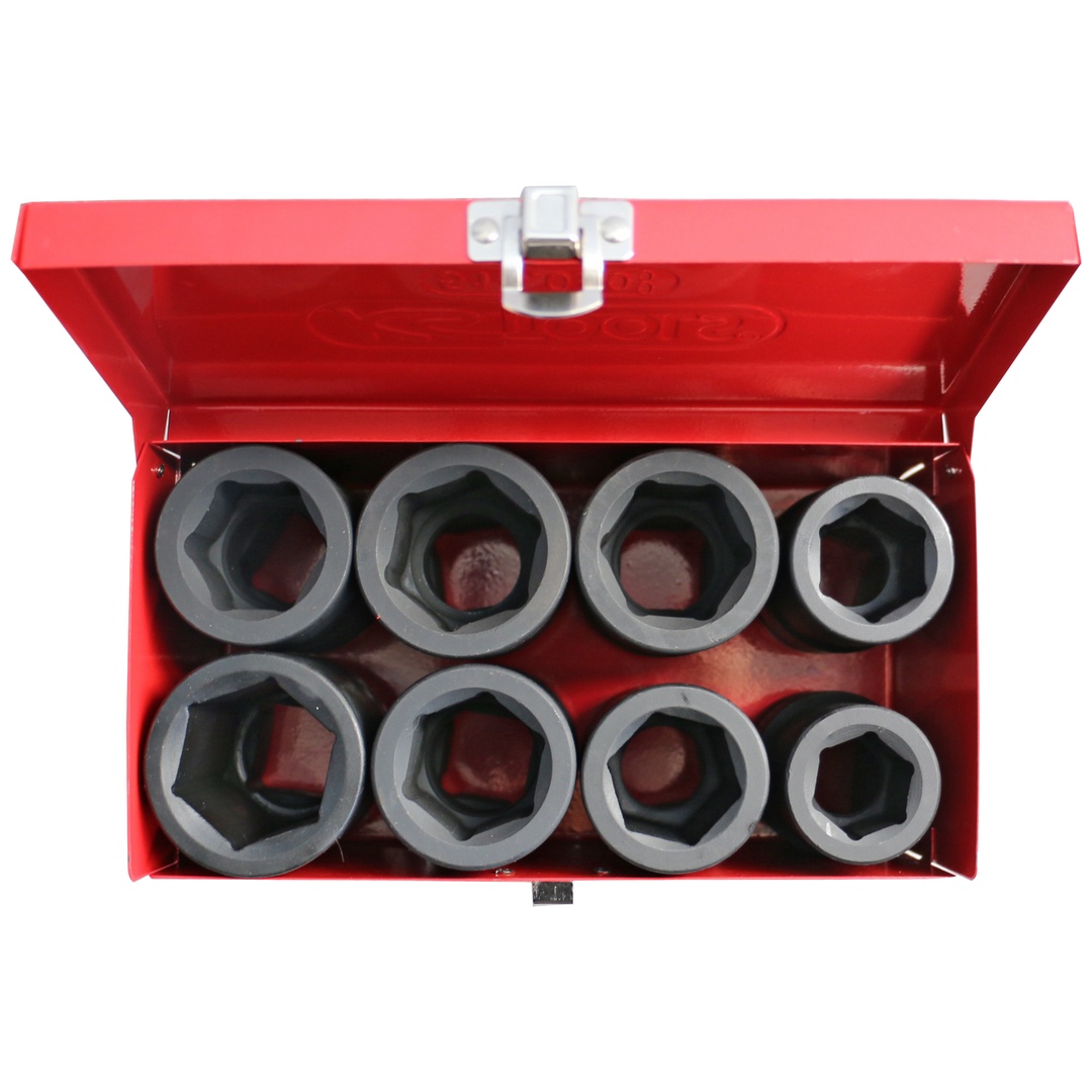 KS Tools 1 Sechskant-Kraft-Stecknuss-Satz, lang, 8-tlg