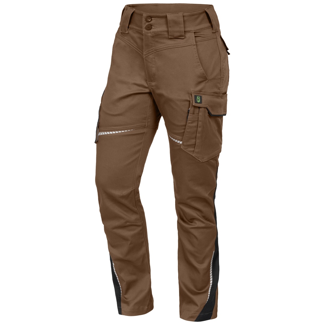 Triuso Leibwächter Damen Bundhose ohne Knietaschen Flex-Line FLXDHO29 Gr. 38 haselnuss/schwarz