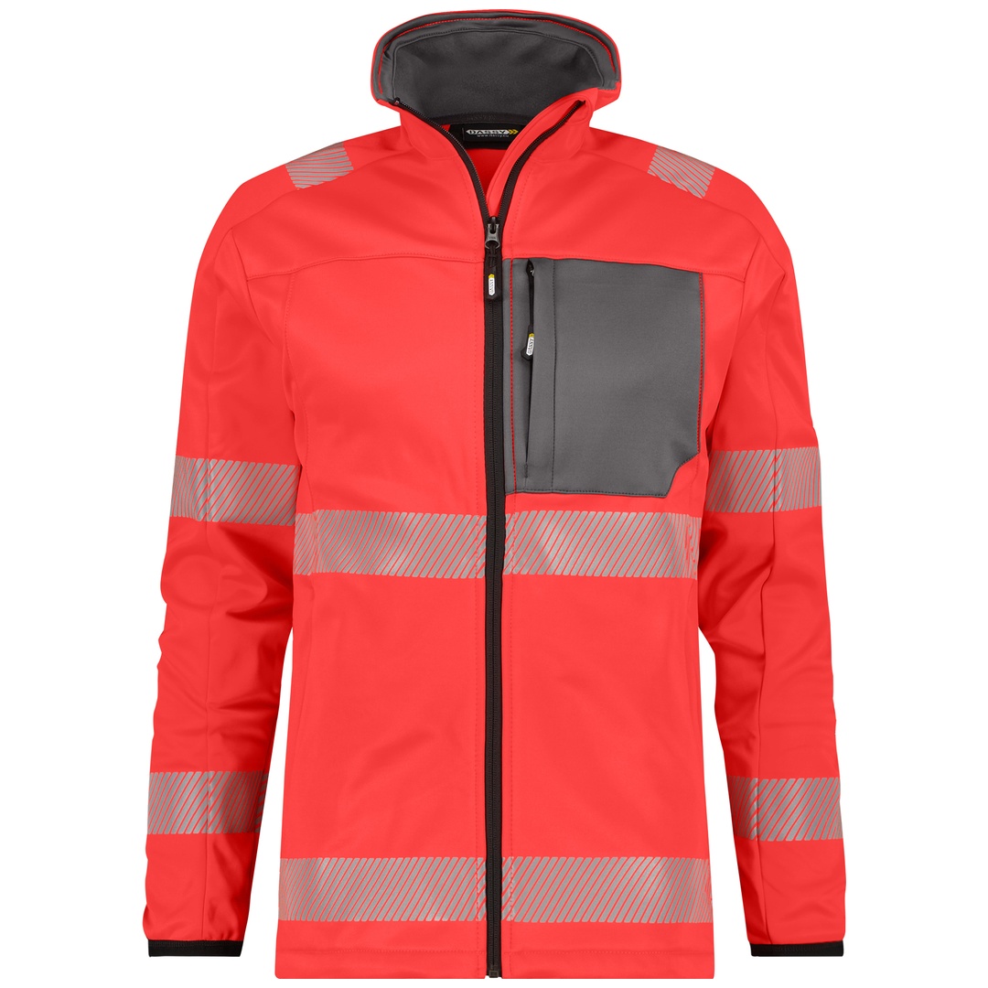 Dassy Warnschutz Midlayer-Jacke CAMDEN PESSPA35 Gr. 3XL neonrot/zementgrau