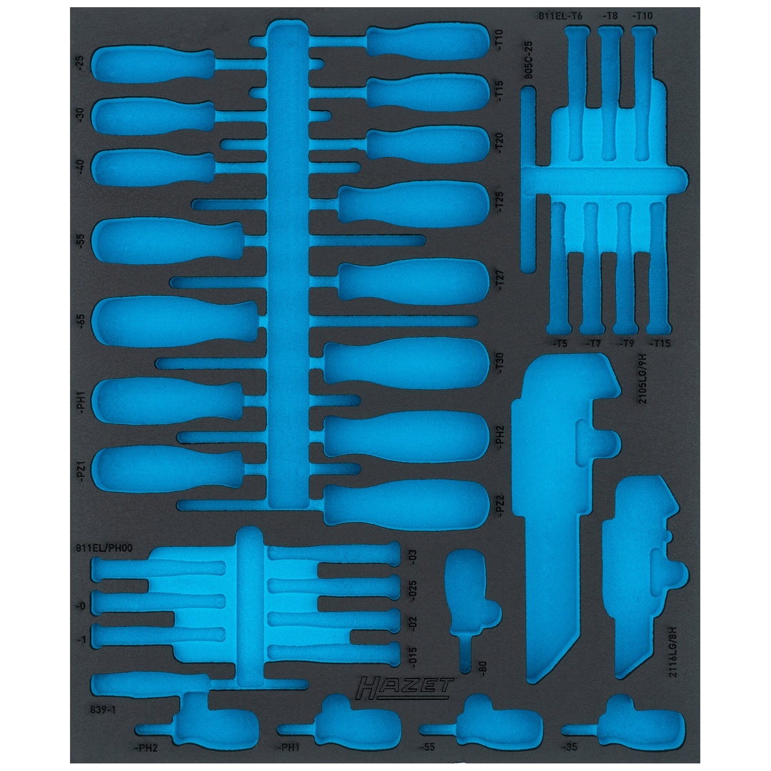 Hazet 2-Komponenten Weichschaumeinlage 163D-6LN, (LxB) 522 x 435 mm
