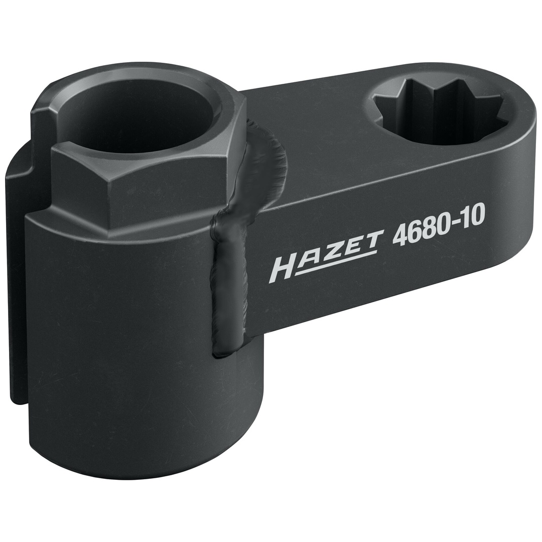 Hazet Abgassonden Einsatz 4680-10, 1/2 (12,5 mm) Doppel-Vierkant hohl, Außen Sechskant Profil, SW 20 mm