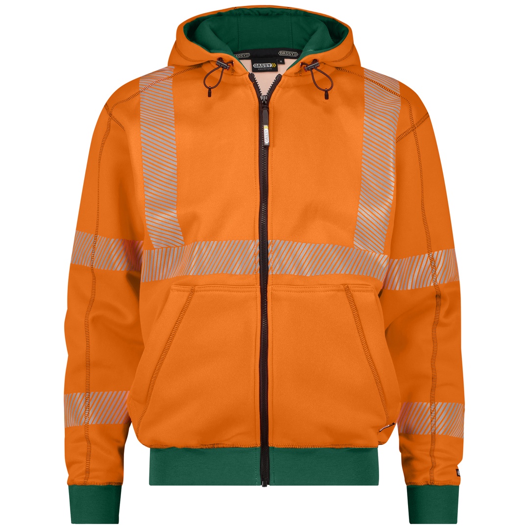 Dassy Warnschutz Kapuzensweatshirt EVANS PESCO84 Gr. S neonorange/flaschengrün