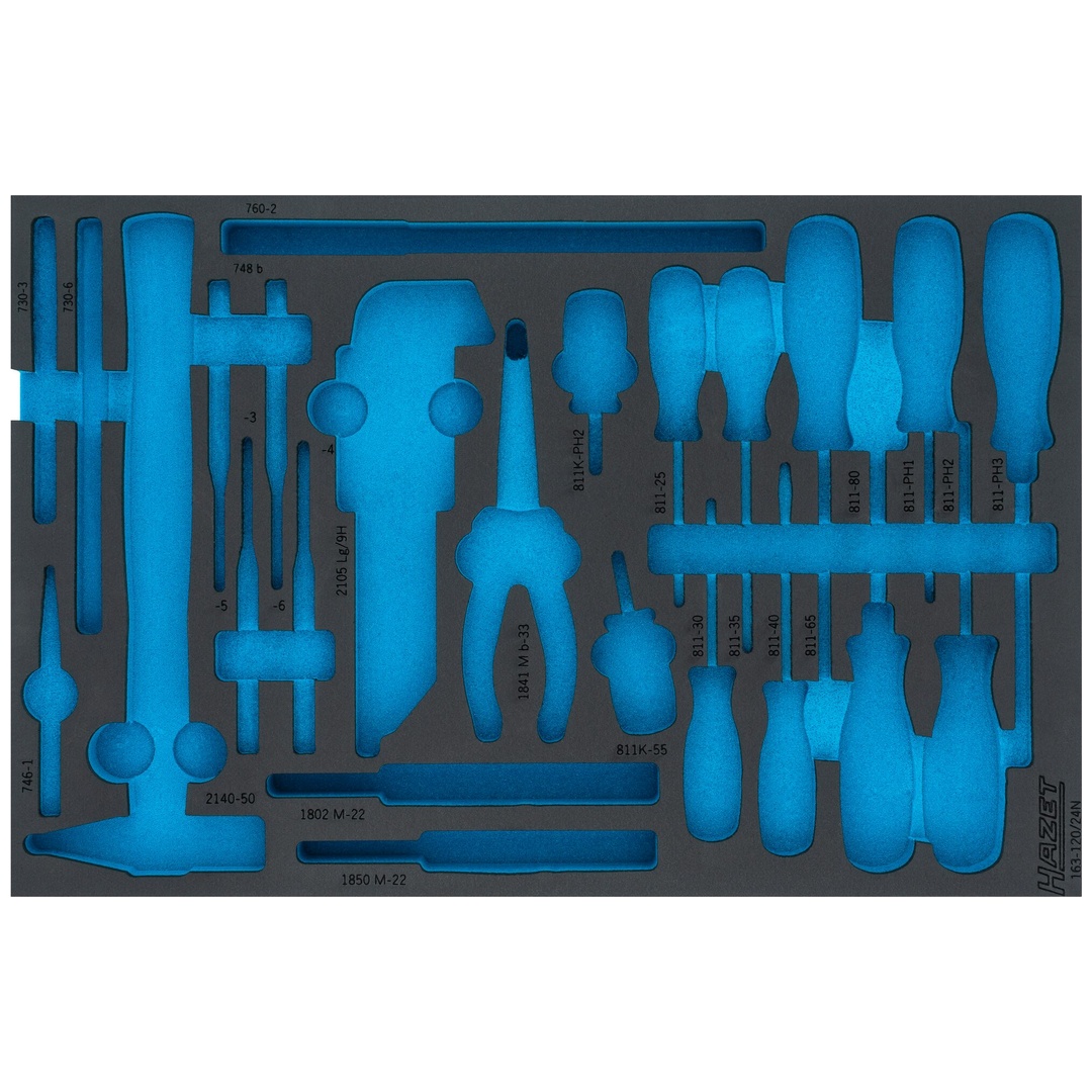 Hazet 2-Komponenten Weichschaumeinlage 163-120LN, (LxB) 519 x 342 mm