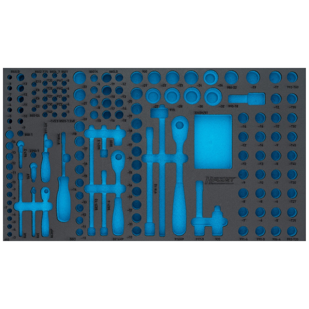 Hazet 2-Komponenten Weichschaumeinlage 163-481LN, (LxB) 691 x 392 mm