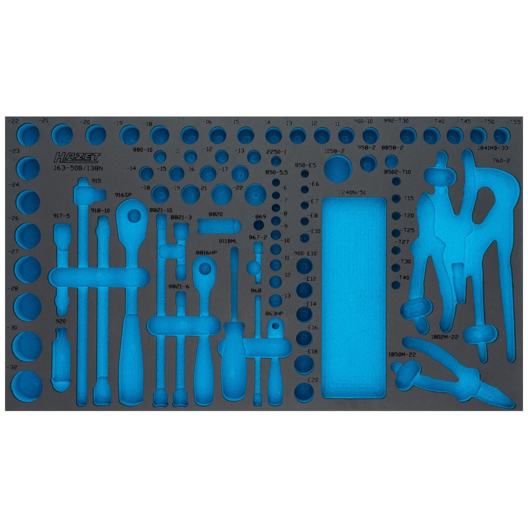 Hazet 2-Komponenten Weichschaumeinlage 163-508LN, (LxB) 691 x 392 mm