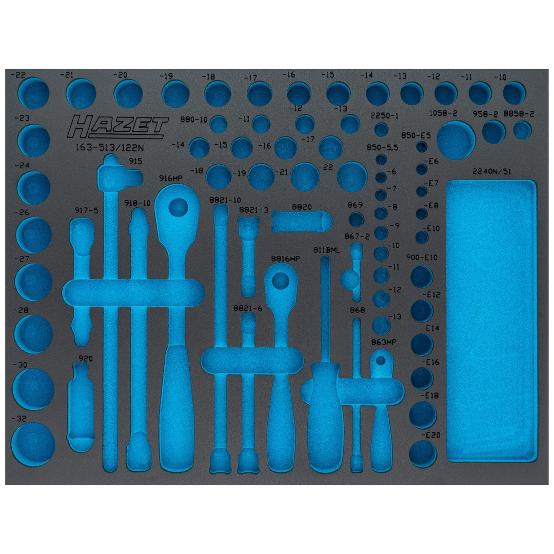 Hazet 2-Komponenten Weichschaumeinlage 163-513LN, (LxB) 519 x 392 mm