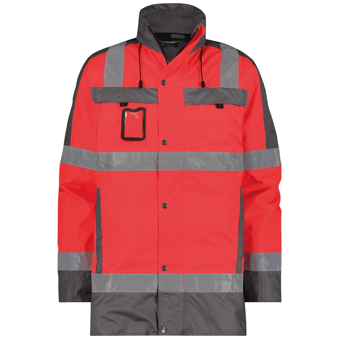 Dassy DASSY® Limasol Warnschutz Parka PES70 STANDARD 500132 Gr. M neonrot/zementgrau