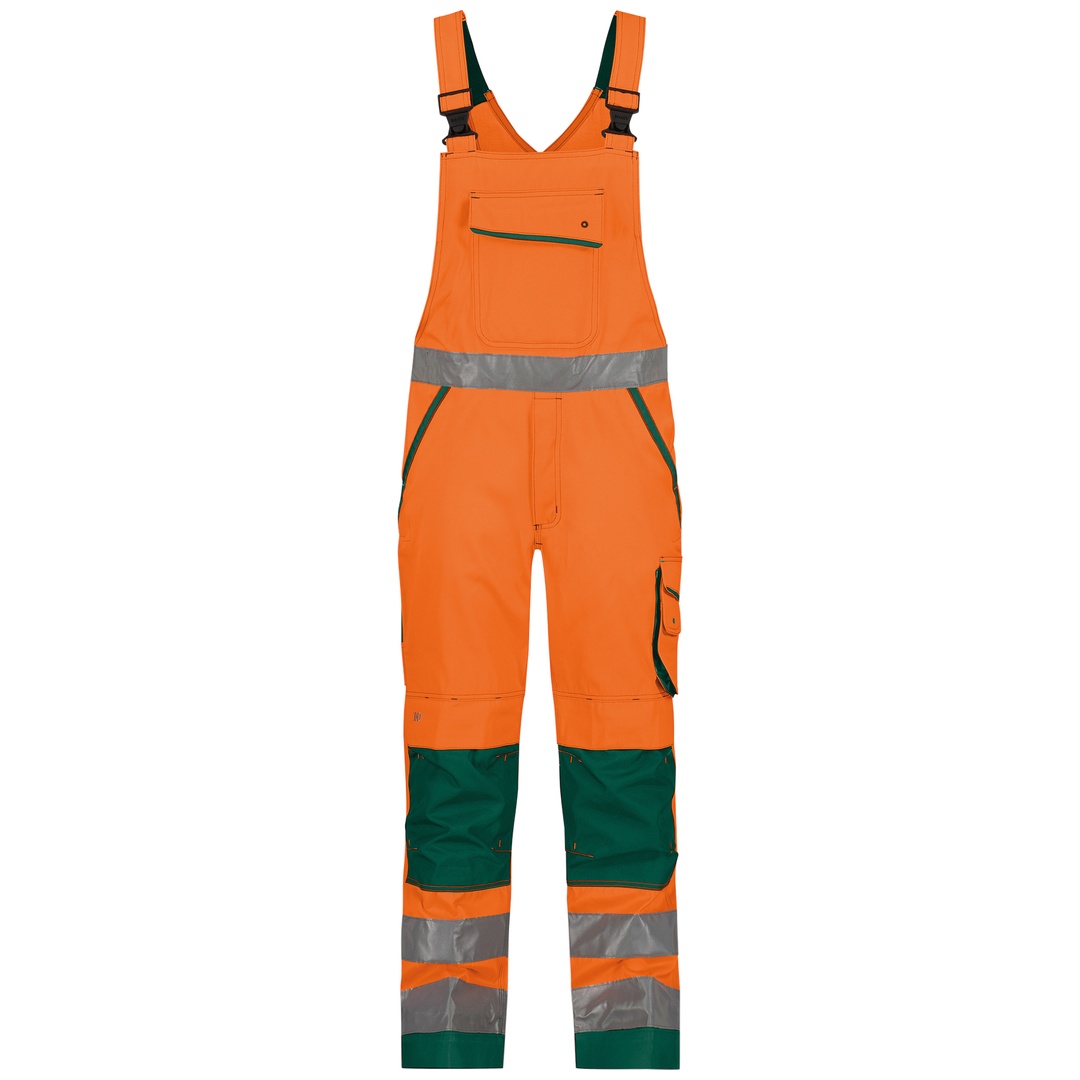 Dassy Warnschutz Latzhose Malmedy 400156 PESCO74 STANDARD Gr. 48 neonorange/flaschengrün